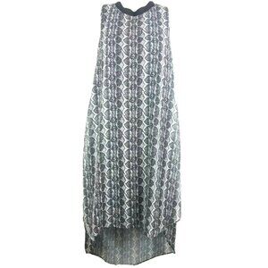 Rachel Roy Reptile Print Dress Tunic Small Chiffon Hi-Low Boho Casual Beach Trav